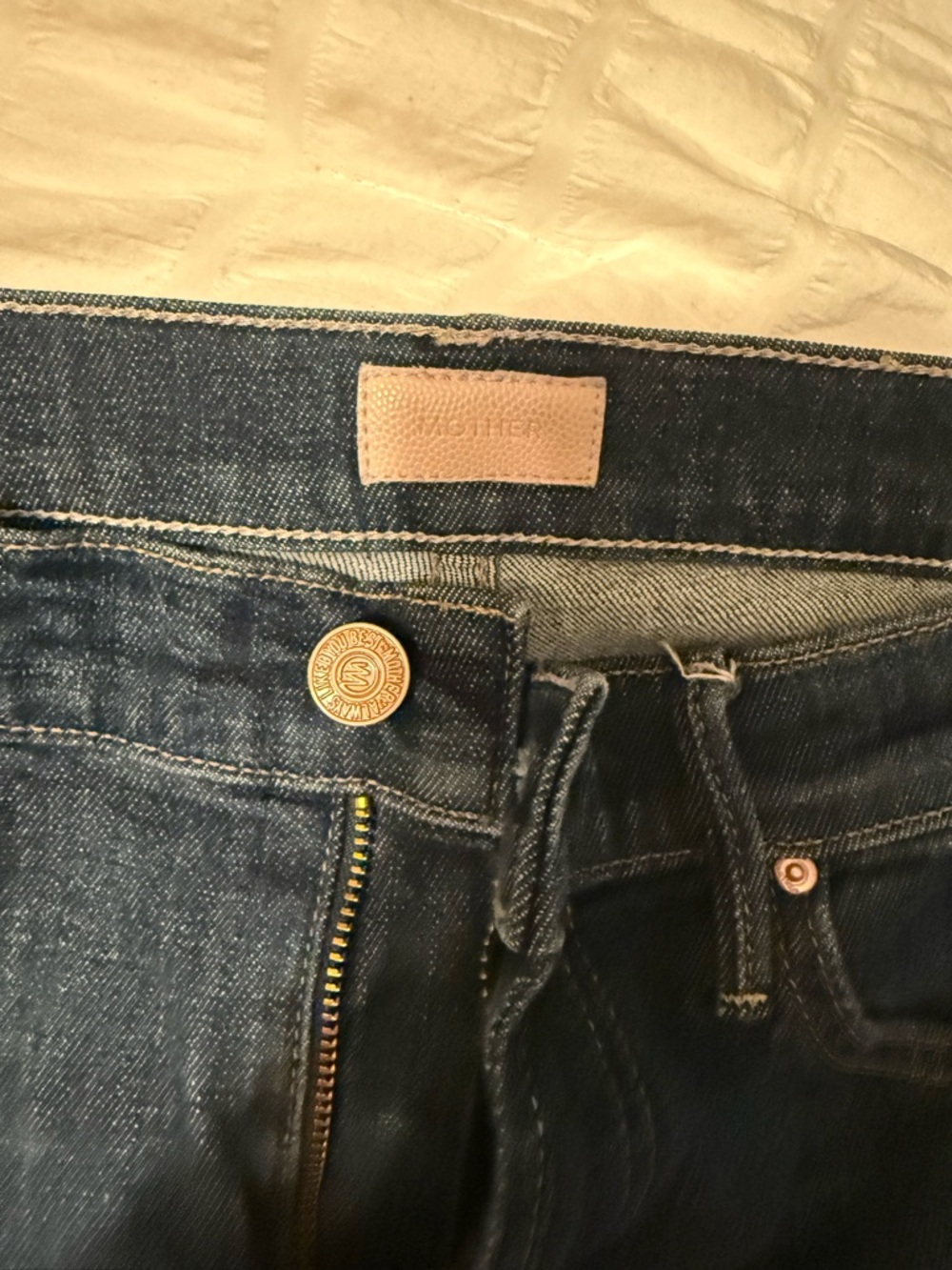 MOTHER High-Rise Indigo Denim Jeans